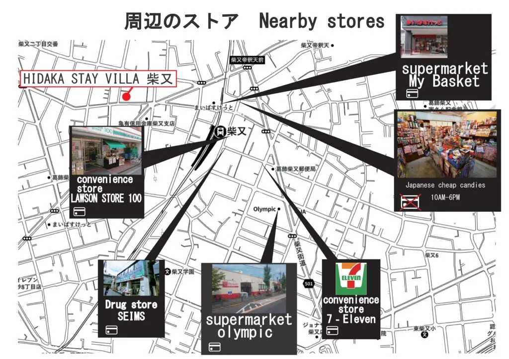 Map showing the house, My Basket, LAWSON STORE 100, SEIMS, Olympic, and 7-Eleven